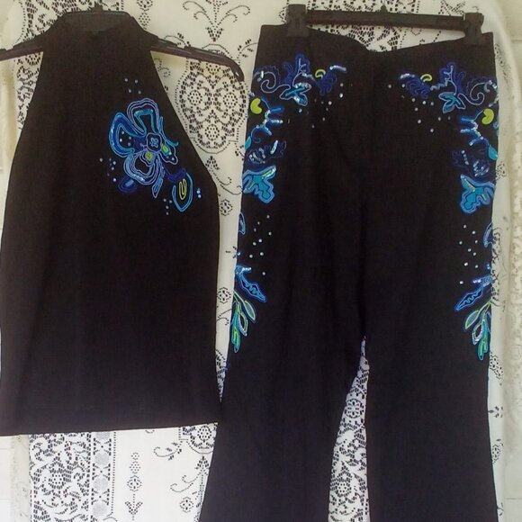 Cache Pants - **SOLD**Cache Gorgeous Matching Set Top (M) Bootleg Pants (6)